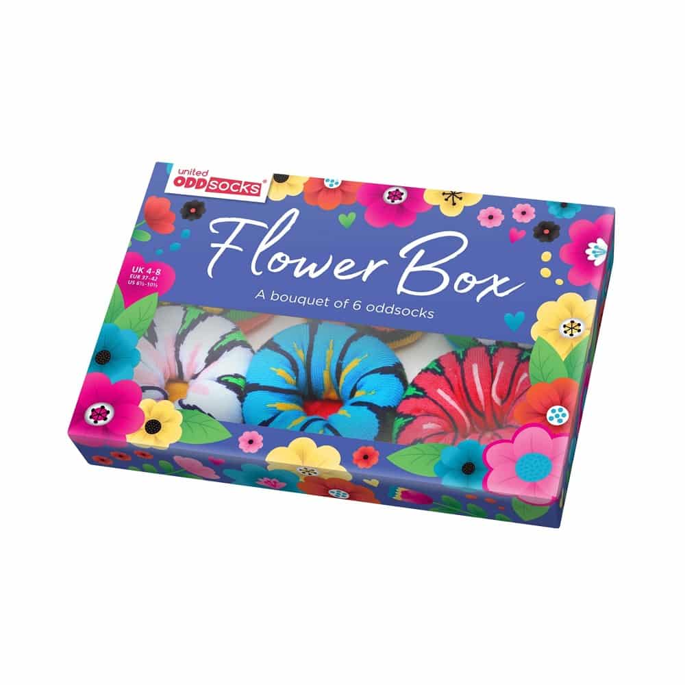 גרביים צבעוניות פרחוניות flower_box