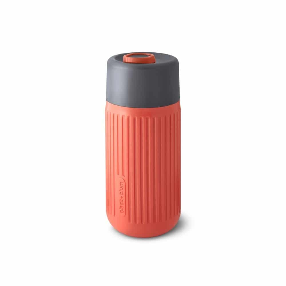 Glass travel cup-coral