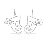 Cubismo Flower עגילים בציפוי כסף