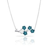 Van Gogh Turquoise Flowers שרשרת קצרה בציפוי כסף