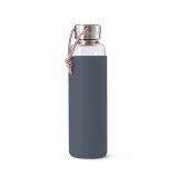 בקבוק זכוכית רב פעמי עם שרוול סיליקון- אפור -Black&Blum - Glass Water Bottle Grey -בקבוק מים רב פעמי אפור, בקבוק זכוכית אקולוגי - בלאק אנד בלום