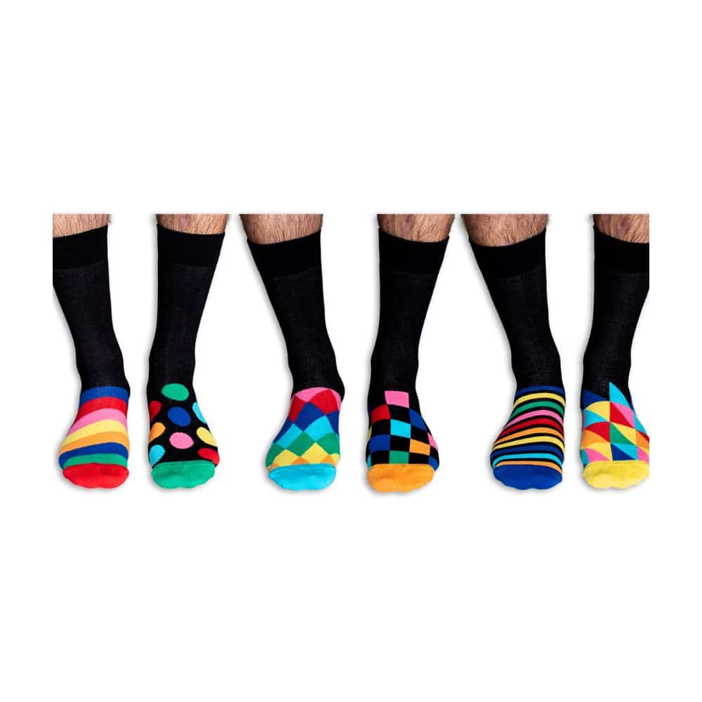 גרביים צבעוניות של unitedoddsocks the sock exchange