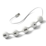 מפצל USB מעוצב בצבע לבן -LEXON PEAS HUB 2, מפצל מעוצב כולל 4 יציאות