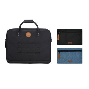 CABAIA MESSENGER BAG -BERLIN -תיק צד קאביה בצבע שחור, תיק למחשב נייד 15 אינץ, תיק למחשב נייד עשוי חומרים ממוחזרים