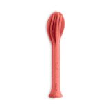 KOZIOL KLIKK POCKET Besteck-Set 3-teilig organic red סט סכו"ם 3 חלקים אורגני- בצבע אדום -קוזיאול, סט סכו"ם קופמפקטי לנסיעות