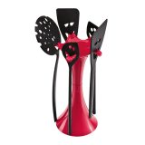 KOZIOL Utensil Stand Set MEETING POINT סט כפות שמחות למטבח -קוזיאול- בצבע אדום שחור, אביזרי מטבח קוזיאול, אביזרים מגניבים למטבח