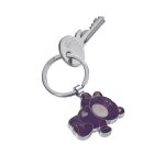 TROIKA KEY HOLDER Purple Teddy Bear With Heart מחזיק מפתחות מעוצב עם דובי סגול,מחזיק מפתחות של טרויקה