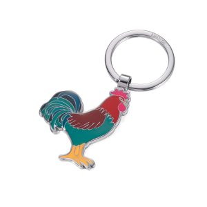 TROIKA KEY HOLDER Rooster מחזיק מפתחות עם תרנגול מעוצב, מחזיק מפתחות מעוצב