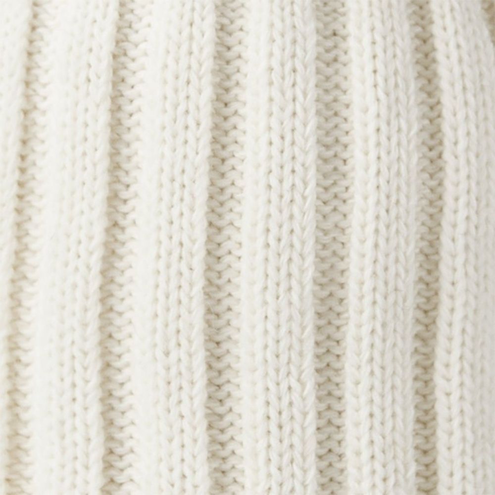 כובע צמר פונפון פרימיום - CABAIA KIR ROYAL WHITE - קאביה , כובע צמר בצבע לבן, כובע לחורף, כובע לחורף עשוי חומרים ממוחזרים