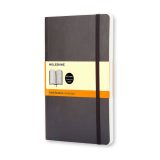 מחברת שורות MOLESKINE L SOFT COVER, מחברת שורות עם כריכה רכה, מחברת שורות של מולסקין, מחברת שורות של מולסקין בצבע שחור, מחברת שורות אלגנטית, מחברת שורות שחורה