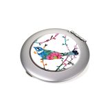 מראת כיס – TROIKA BIRDIE - טרויקה, מראה מעוצבת לתיק, מראה קטנה לתיק, מראה עגולה מגדילה
