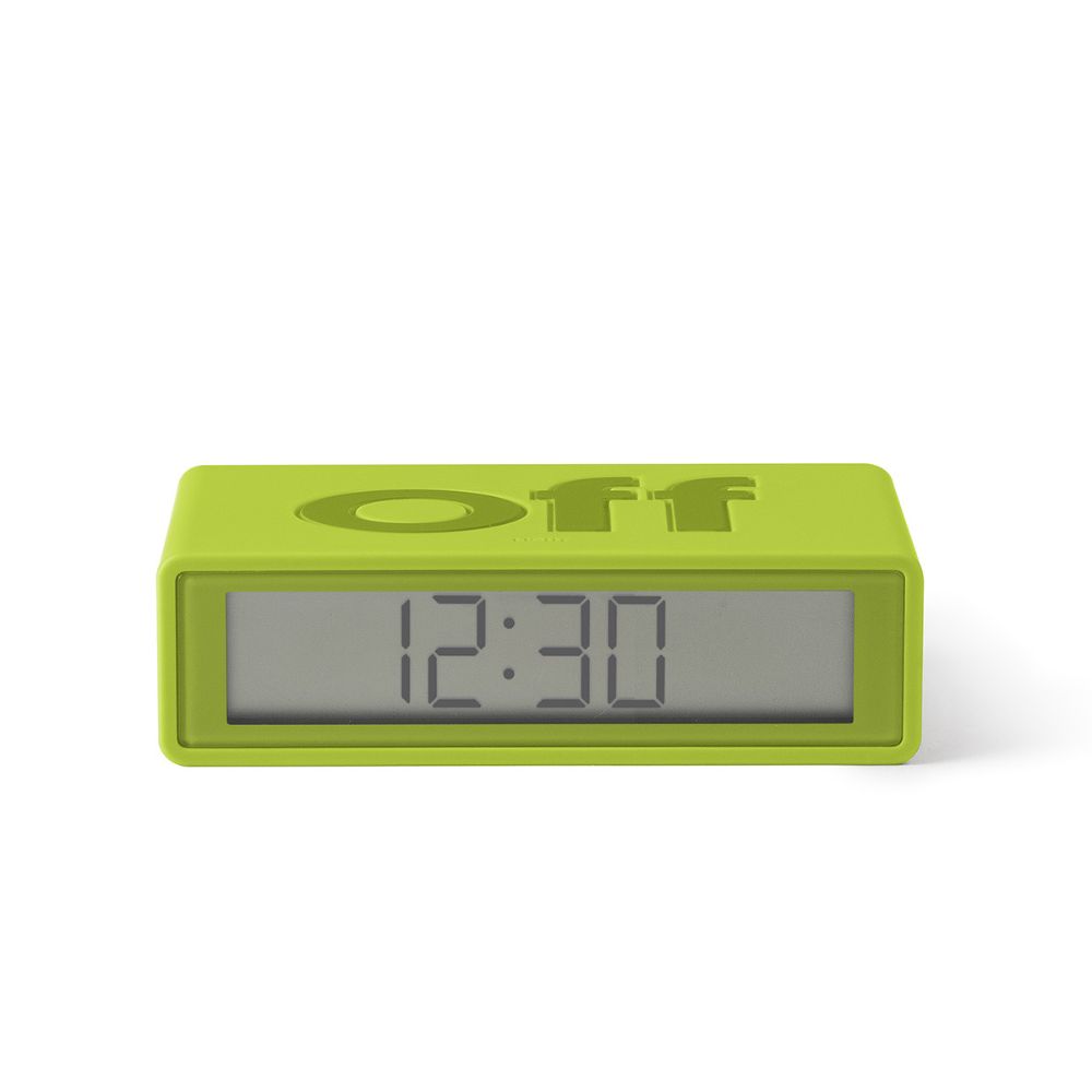 LEXON FLIP + TRAVEL CLOCK - LIME- שעון מעורר לקסון, שעון מעורר מעוצב, שעון מעורר מתנה לעובדים, שעון מעורר ממותג