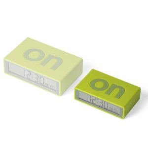 LEXON FLIP + TRAVEL CLOCK - LIME- שעון מעורר לקסון, שעון מעורר מעוצב, שעון מעורר מתנה לעובדים, שעון מעורר ממותג