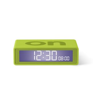 LEXON FLIP + TRAVEL CLOCK - LIME- שעון מעורר לקסון, שעון מעורר מעוצב, שעון מעורר מתנה לעובדים, שעון מעורר ממותג