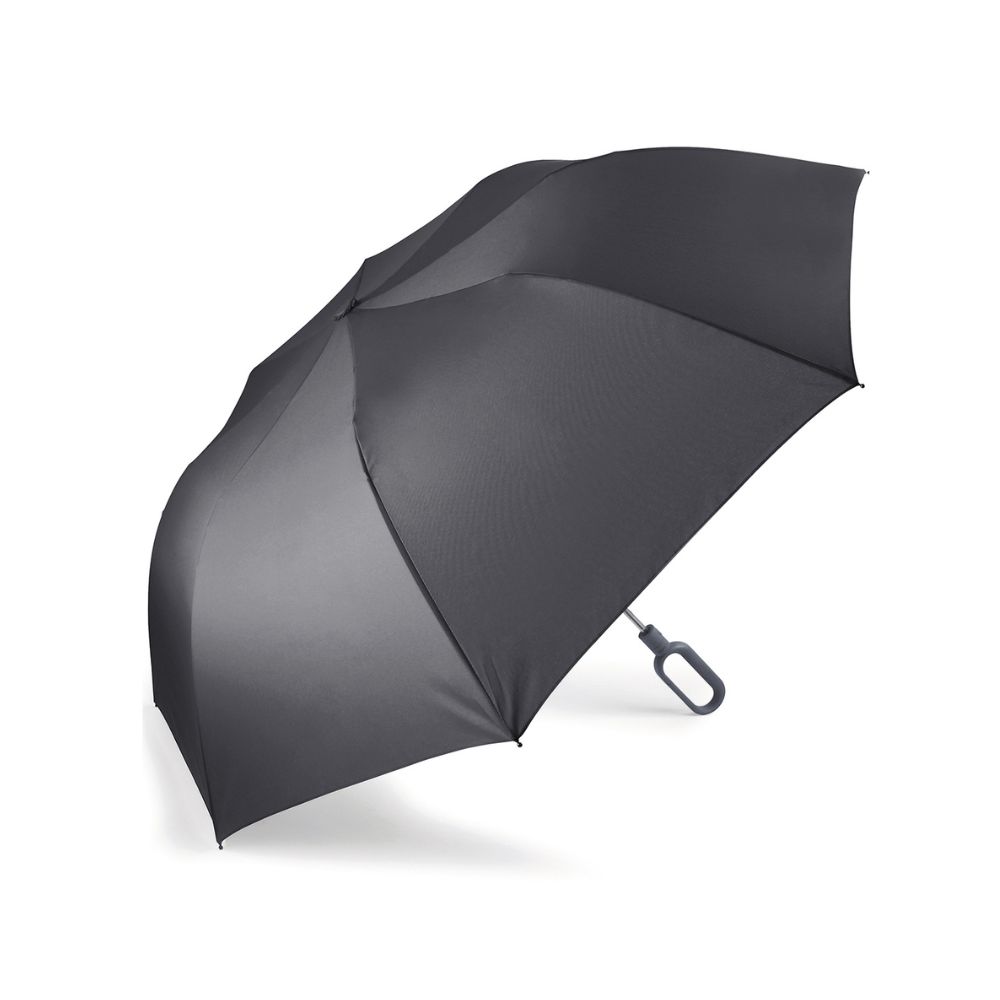 LEXON MINIHOOK GREY UMBRELLA LEXON MINIHOOK GREY UMBRELLA מטריה מתקפלת בצבע אפור עם וו לתליה -לקסון, מטריה עם אחיזה נוחה