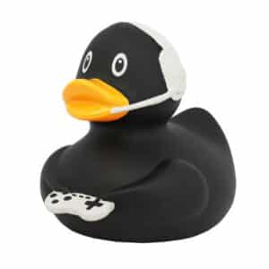 LILALU BLACK DUCK GAMER- ברווז גיימר בצבע שחור, ברווז גומי מעוצב לאמבטיה