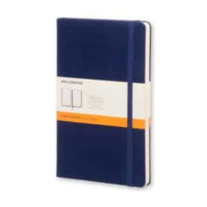 MOLESKINE CLASSIC L BLUE, מחברת בצבע כחול כהה, מחברת שורות של מולסקין, מחברת שורות אלגנטית, מחברת A5, מחברת עם כריכה קשה