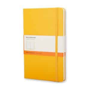 MOLESKINE CLASSIC L ORAN YLW מחברת שורות עם כריכה קשה, מחברת בצבע צהוב, מחברת שורות של מולסקין, מחברת שורות אלגנטית, מחברת A5