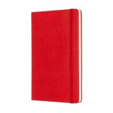 MOLESKINE CLASSIC L RED מחברת שורות עם כריכה קשה, מחברת בצבע אדום, מחברת שורות של מולסקין, מחברת שורות אלגנטית, מחברת A5