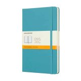 MOLESKINE CLASSIC L REEF BLUE מחברת שורות עם כריכה קשה מחברת בצבע טורקיז, מחברת שורות של מולסקין, מחברת שורות אלגנטית, מחברת A5