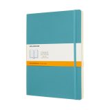 MOLESKINE NOTEBOOK XL RUL REEF BLUE SOFT מחברת בצבע טורקיז גודל XL, מחברת שורות עם כריכה רכה, מחברת מולסקין