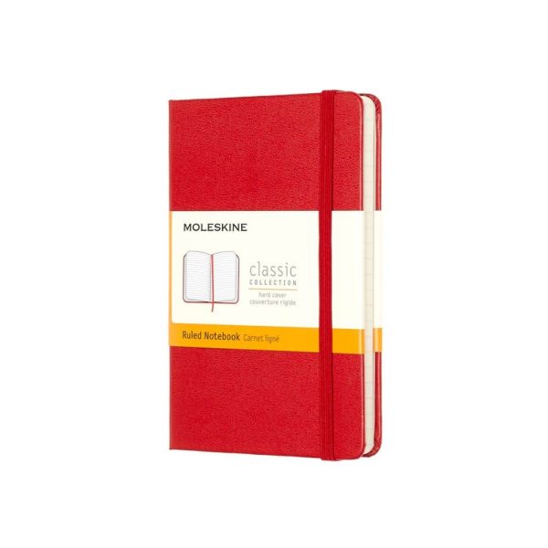 MOLESKINE Notebook Pocket A6 פנקס אדום, פנקס אלגנטי, פנקס של מולסקין, פנקס קטן