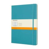 MOLESKINE Notebook XL מחברת שורות, מחברת מולסקין גדולה, מחברת שורות בצבע טורקיז, מחברת שורות עם כריכה קשה