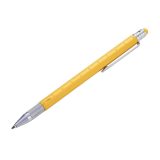 TROIKA CONSTRUCTION SLIM MULTITASKING BALLPOINT בצבע צהוב, עט קונסטרקשיין, עט שהוא גם סרגל