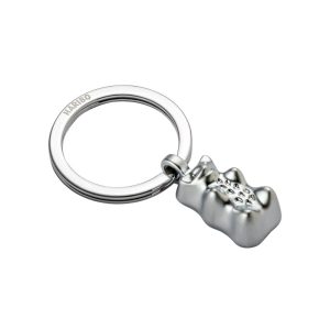 TROIKA Keyring HARIBO SILVERBEAR מחזיק מפתחות כסוף בצורת גומי דובונים, מחזיק מפתחות מעוצב