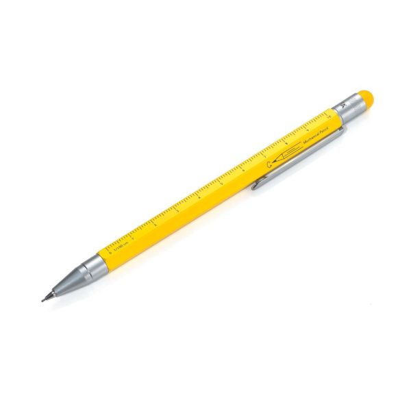 Troika Construction Graphite Mechanical Pencil – Yellow עיפרון מכני, עיפרון מכני של טרויקה