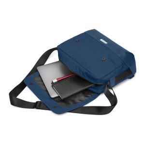 תיק צד למחשב נייד בצבע כחול - MOLESKINE METRO SLIM MESSENGER BAG, תיק צד מולסקין, תיק צד למסמכים, תיק צד למחשב נייד "13