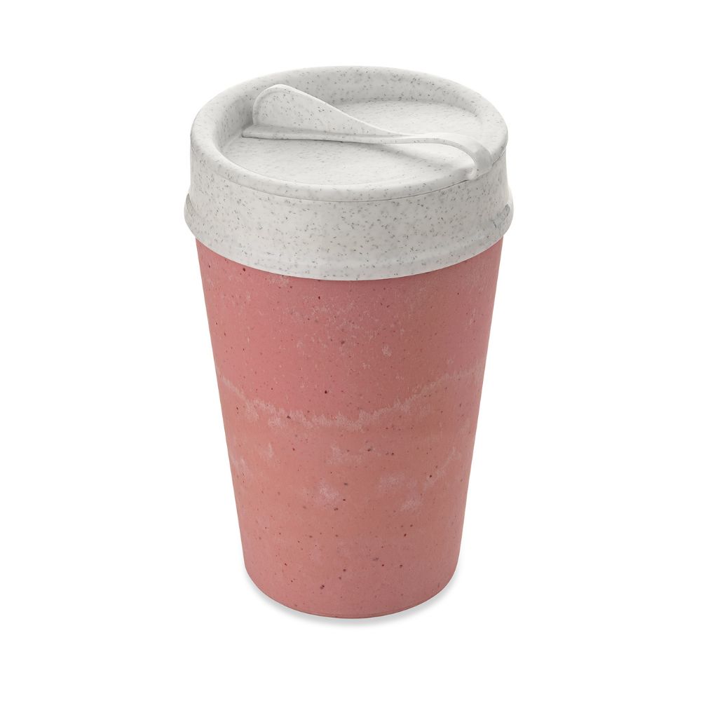 KOZIOL Double walled Cup with lid 400ml SOTOGO strawberry icecream כוס לשתיה חמה בצבע ורוד, קוזיאול, כוס עשויה מחומרים אורגניים