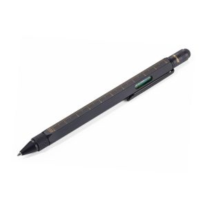 TROIKA CONSTRUCTION PEN BLACK GOLD עט טרויקה בצבע שחור, עט טרויקה משוכלל, עט עם פלס וסרגל