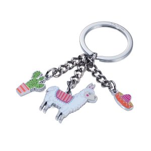 TROIKA KEY HOLDER COLORFULL ALPACA מחזיק מפתחות בצורת אלפקה עם 3 תליונים, מחזיקי מפתחות מעוצבים