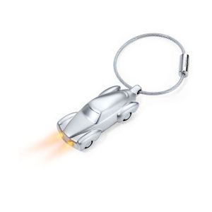 TROIKA Keyring LIGHT Car Rider מחזיק מפתחות בצורת אופנוע ספורט עם פנס, מחזיק מפתחות של טרויקה