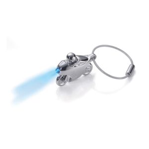 TROIKA Keyring LIGHT Motorcycle מחזיק מפתחות בצורת אופנוע ספורט עם פנס, מחזיק מפתחות מיוחד