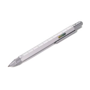 _TROIKA Multitasking ballpoint pen CONSTRUCTION SILVER עט טרויקה בצבע כסף, עט כדורי משוכלל