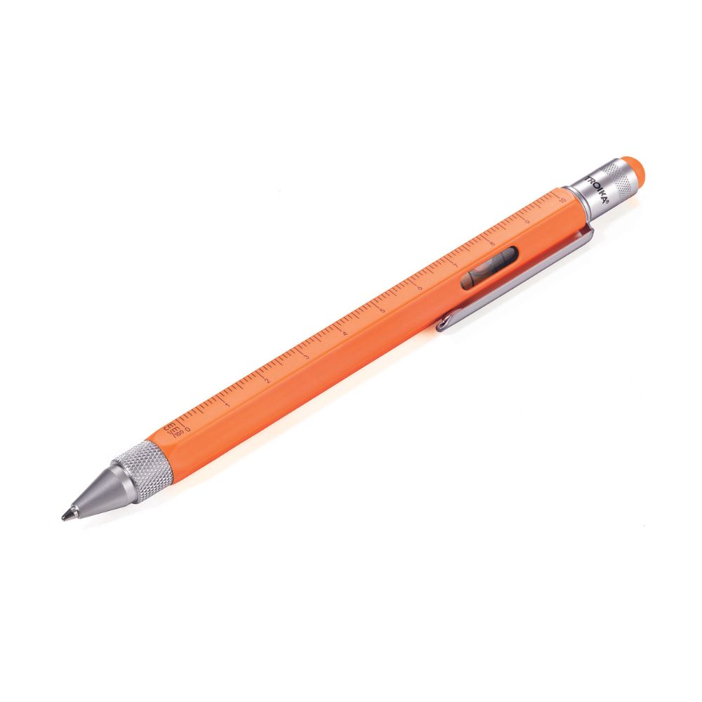TROIKA Multitasking ballpoint pen _CONSTRUCTION_ ORANGE עט טרויקה בצבע כתום, עט טרויקה משוכלל