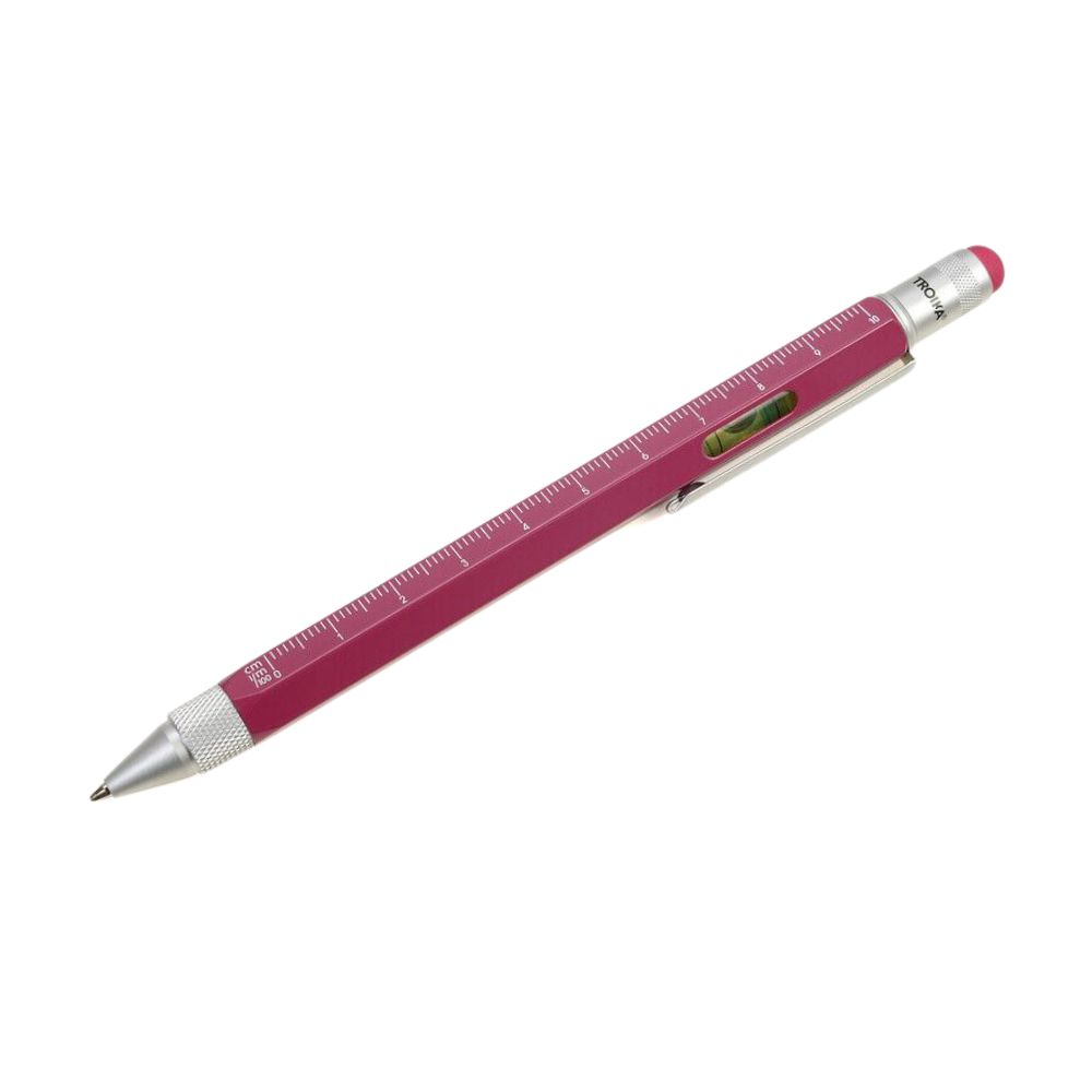 TROIKA Multitasking ballpoint pen _CONSTRUCTION_ PINK עט טרויקה בצבע ורוד, עט כדורי משוכלל