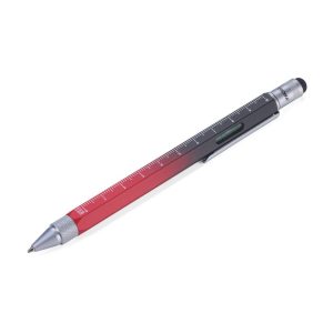 Troika Construction Stylus Tool Pen - Black_Red עט טרויקה בצבע שחור אדום, עט כדורי משוכלל, עט של טרויקה