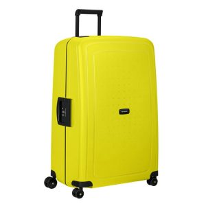 מזוודת SMASONITE S'CURE SPINNER - 30 אינץ', מזוודה גדולה, מזוודה בצבע צהוב, מזוודה מעוצבת בצבע צהוב ליים, מזוודת סמסונייט