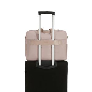 SAMSONITE ECO WAVE - תיק צד למחשב נייד 15.6 אינץ בצבע ורוד- סמסונייט, מתנה למנהלת, מתנה לסטודנטית, תיק אלגנטי למחשב נייד, תיק למחשב נייד בצבע ורוד