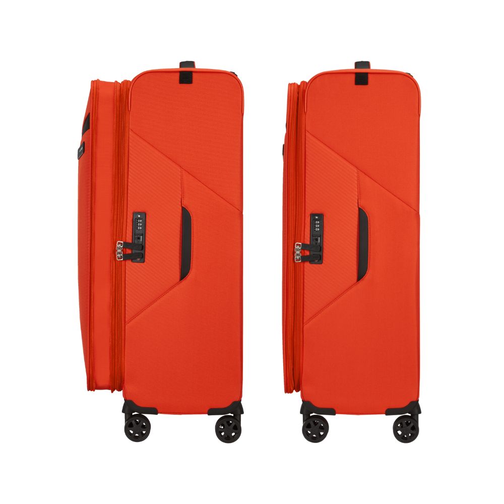 מזוודה מתרחבת בצבע כתום- סמסונייט-SAMSONITE LITEBEAM, מזוודה מתרחבת סמסונייט, מזוודה מתרחבת גדולה 28 אינץ
