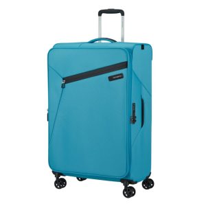 SAMSONITE LITEBEAM EXPANDABLE - מזוודת סמסונייט בצבע טורקיז -28 אינץ', מזוודה עשויה מחומרים ממוחזרים ללא PVC, מזוודה מעוצבת סמסונייט, מזוודה גדולה, מזוודה מתרחבת