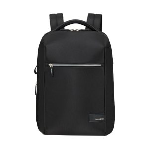 SAMSONITE LITEPOINT BACKPACK 14.1 BLACK - תיק סמסונייט -14.1 אינץ, תיק ממוחזר מבקבוקים, תיק סמסונייט שחור למחשב נייד, סוואג לעסקים, תיקים ממותגים, תיק אלגנטי בצבע שחור למחשב נייד