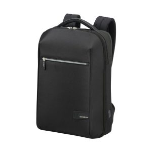 SAMSONITE LITEPOINT BACKPACK 15.6 BLACK - תיק סמסונייט 15.6 אינץ, תיק עשוי חומרים ממוחזרים -סמסונייט, סוואג לעסקים, מתנות ממותגות לעובדים, תיק גב למחשב נייד אלגנטי בצבע שחור