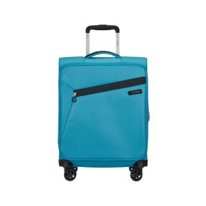 SAMSONITE LITEBEAM - מזוודת טרולי בצבע טורקיז סמסוניית, מזוודת עליה למטוס 20 אינץ', מזוודת סמסונייט 4 גלגלים