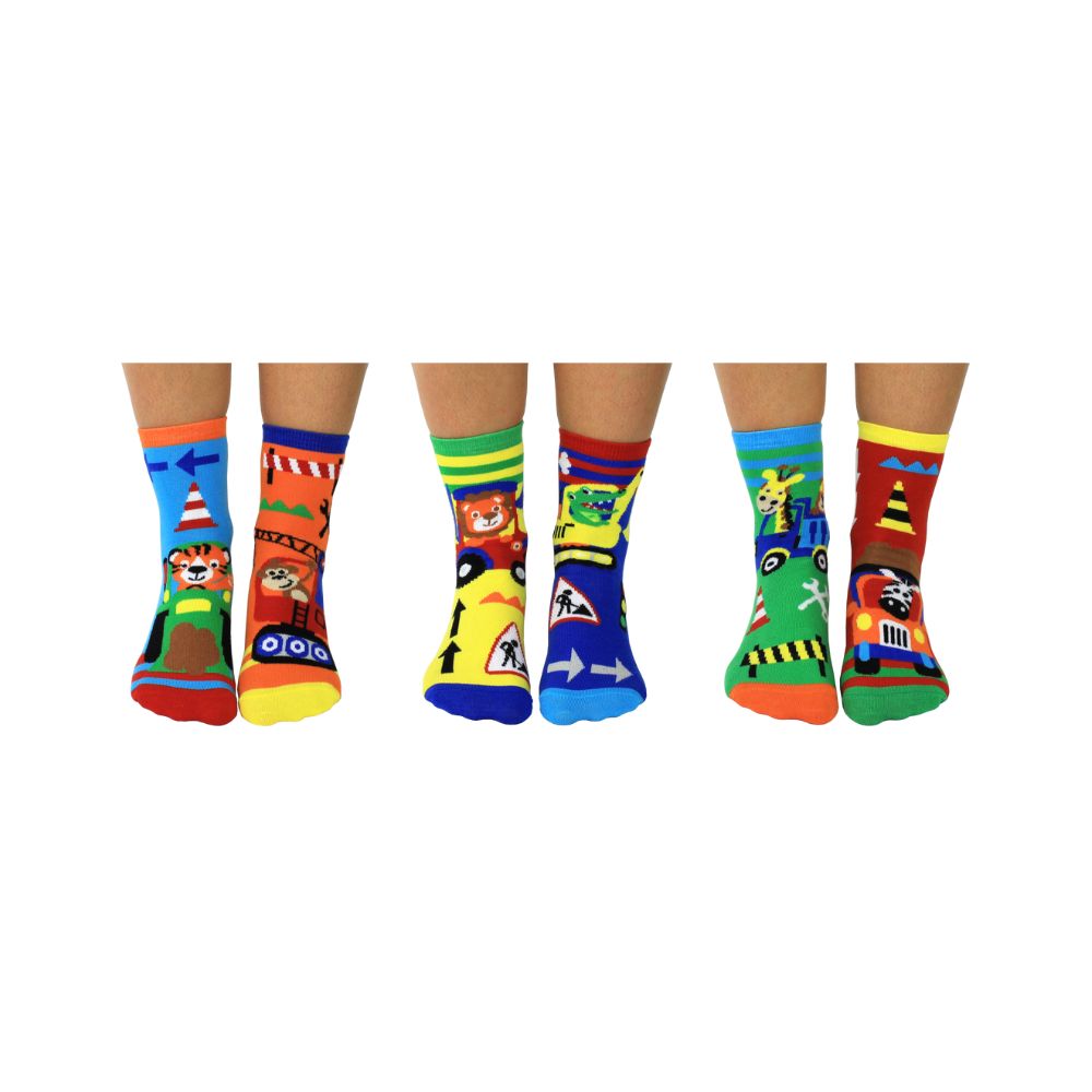 מארז גרביים לילדים LITTLE DIGGERS - יונייטד אודסוקס - unitedoddsocks, גרביים מעוצבים לילדים