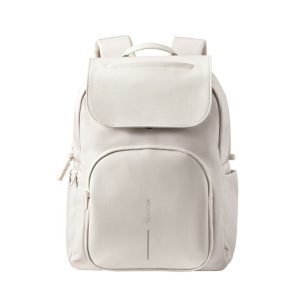 תיק גב אקסדי דיזיין בצבע בז' - XD DESIGN Soft Daypack light grey, תיק גב נגד גניבות, תיק ללימודים, תיק גב עם המון תאים, תיק גב גדול, תיק גב עשוי חומרים ממוחזרים, תיק גב מעוצב, תיק גב בצבע בהיר, תיק גב עם המון כיסים