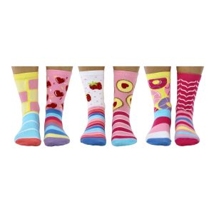 CAKE BOX - גרביים מעוצבים -ODD SOCKS, גרביים של יונייטד אוד סוקס, גרביים מעוצבים לנשים, גרביים בעיטור עוגיות ומאפים, גרביים צבעוניות